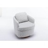 CAVINAS Boucle Swivel Accent Chair with Ergonomic Design and Solid Wood Base, 360-Degree Rotating Comfy Armchair - 3 of 4