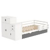 TIRAMISUBEST Twin Size Wood Platform Bed with Sample Bookshelf and Movable Wardrobe, Multifunctional Daybed with Built-in Trundle Bed - 4 of 4