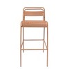 Set Of 6 Outdoor Metal Bar Stools,Height Barstools With Iron Frame,Patio Bistro Armless Stools Set For Backyard Living Room-Coolbibila - 3 of 4