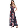 Clearlove Women Strapless Casual Loose Ruched Long Maxi Dress with Pockets - 2 of 4