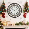 24 Inch Vintage Iron Metal Frame Wall Clock Silent Operated Elegant Retro Decor for Living Room Kitchen Office Dining Room - 2 of 4