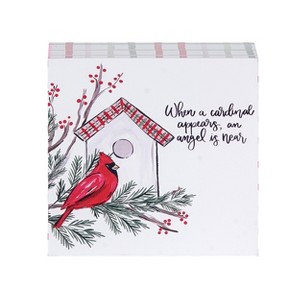 Transpac MDF Cardinal Block Freestanding Tabletop Sign Multicolor Christmas Decoration for Indoor Use and Gift Giving - 1 of 1