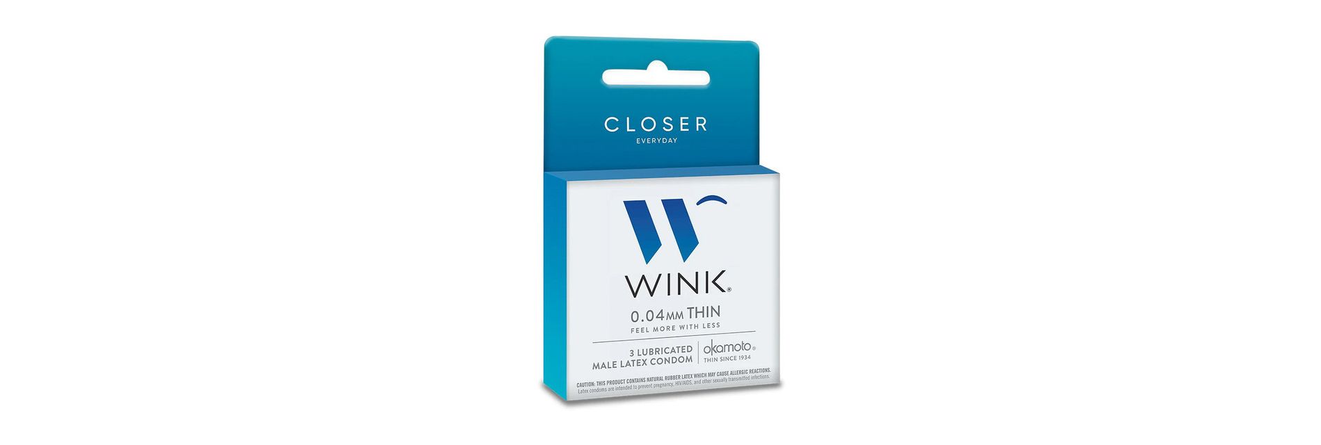 Wink Closer Everyday Thin Lubricated Condom 0.04mm, 3 Ct