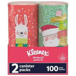 Kleenex Holiday Perfect Fit Canister Facial Tissue - 2pk/50ct