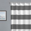 LunaLulinlk Regatta Stripe Fabric Shower Curtain, 70" x 72", Gray and White - 2 of 3