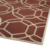 LunaLulinlk Red Contemporary Geometric, Textured, High-Low Cut & Loop 2' x 3' Rectangle Throw Rug - 4 of 4