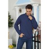 Mens Polo Shirts Casual Long Sleeve Button Classic Cotton Shirt Fashion Basic Collared Work Golf T-Shirts - 4 of 4