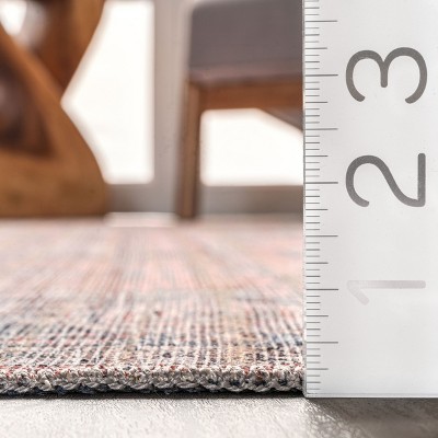 Gray and Rust Medallion Synthetic Washable 8' x 10' Area Rug