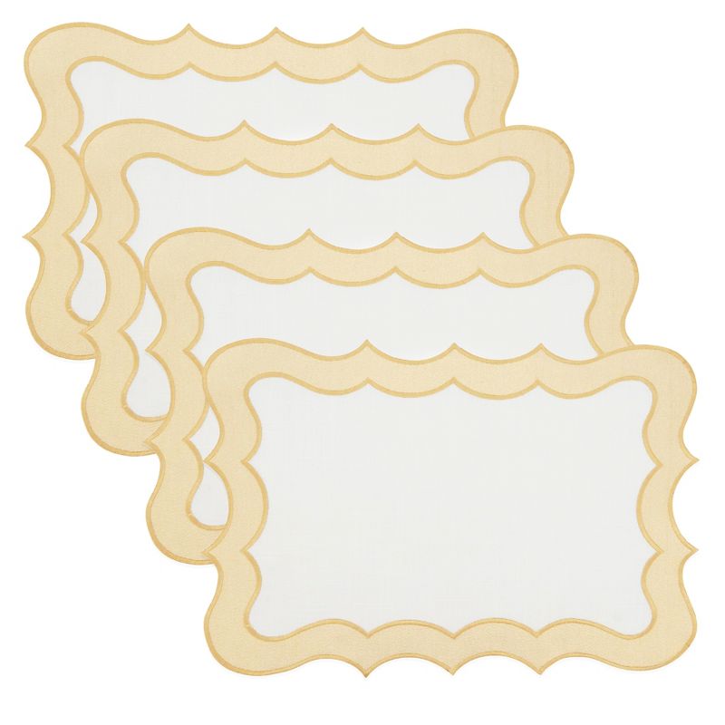 Saro Lifestyle Scallop Border Bliss Placemat (Set of 4), 3 of 5