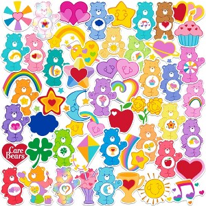 Care Bears and Tummy Emblems 50ct Vinyl Large Deluxe Stickers Variety Pack - 1 of 4