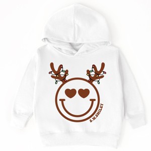 S.W.Smiley Reindeer Lights - Toddler Hoodie and Youth Hoodie - 1 of 2