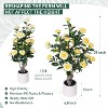 MaseiKar 3.2 Ft Yellow Artificial Camellia Tree with White Pots - 39 inch Tall Fake Tree, Large Artificial Plants Indoor Outdoor, Front Home Door - 2 of 4