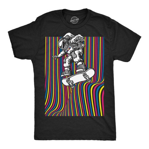 Мужские футболки Crazy Dog T-Shirts, Inc. Mens Astronaut Skater Funny T Shirt Skateboard Graphic Tee for Men - Crazy Dog Men's T Shirt For Astronauts Black M