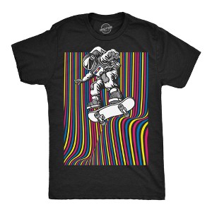 Mens Astronaut Skater Funny T Shirt Skateboard Graphic Tee For Men - Crazy Dog Men's T Shirt - 1 of 4