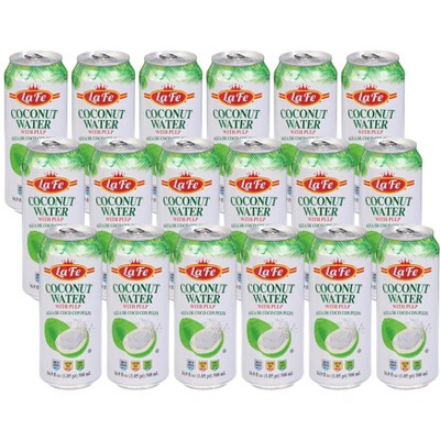 La Fe Canned Coconut Water With Pulp - Case of 24/16.9 fz