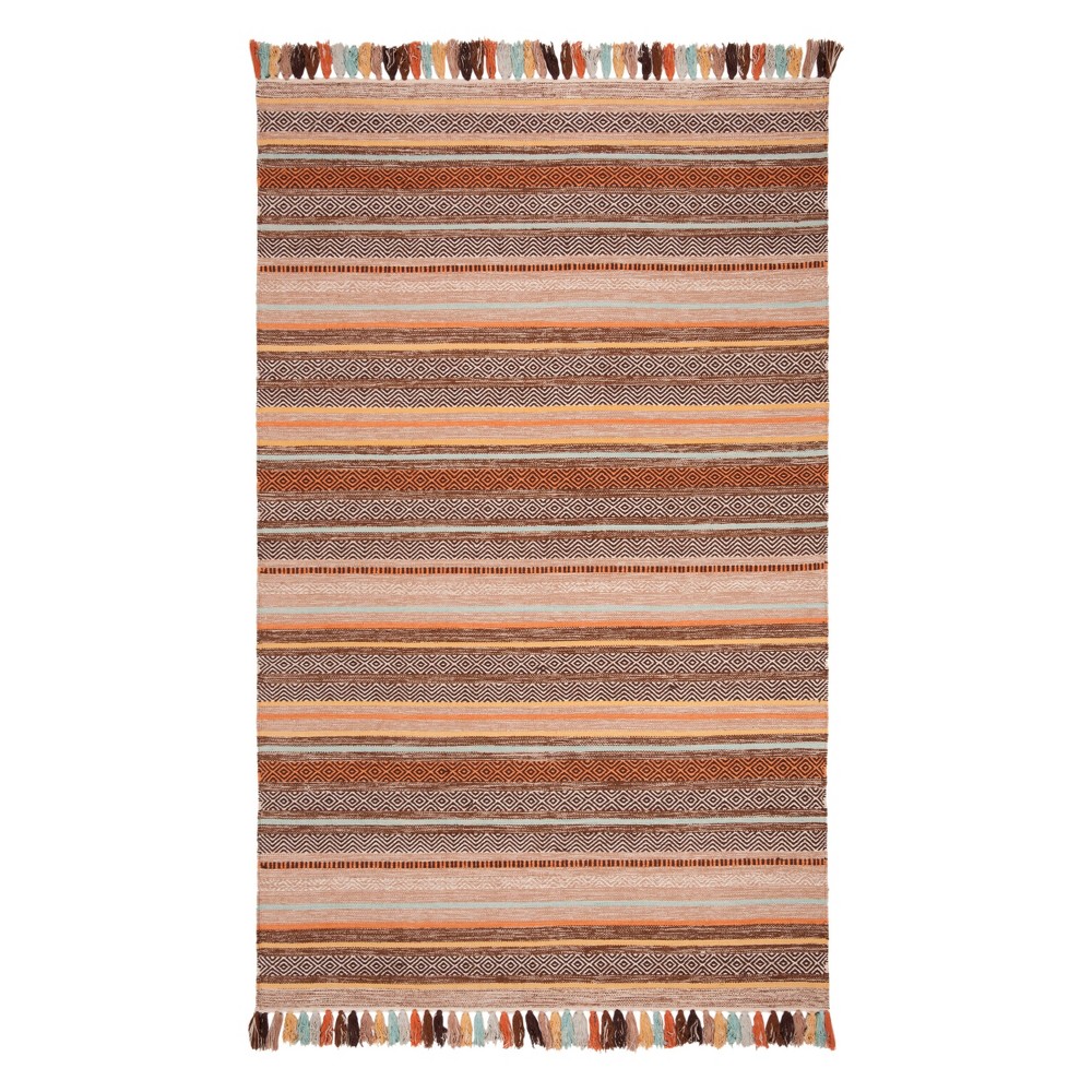 5'x8' Stripe Woven Area Rug Brown - Safavieh