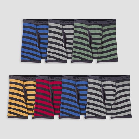 Fruit Of The Loom Boys' 7pk Striped Boxer Briefs - Colors May Vary S :  Target