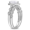 EVERLY JEWELRY | Sterling Silver 1 1/6 CT DEW Created White Moissanite Teardrop Halo Bridal Ring Set - 2 of 4