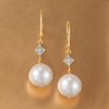 Ross-Simons 10.5-11mm Cultured Pearl Drop Earrings With Diamond Accents in 14kt Yellow Gold - 3 of 4
