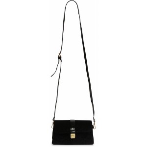 Pavilion Gift Company - Black - Velvet  Crossbody Bag - Handbags - 1 of 3