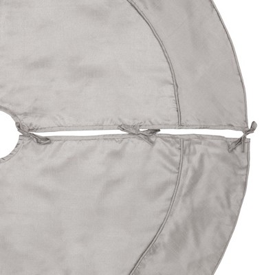 Elegant 54" Silver Polyester Round Christmas Tree Skirt