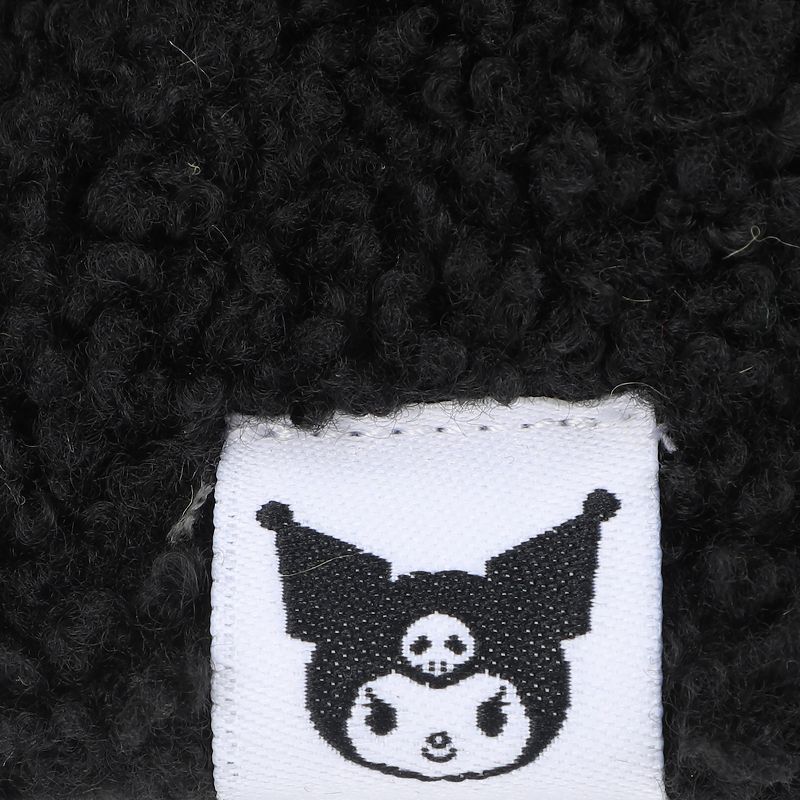 Kuromi Short Fur Novelty Ears Bucket Hat with Woven Label, 3 of 5