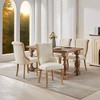 Velvet Dining Chairs Set of 2, Mid-Century Style Upholstered Dining Chair with Curved Wood Trim & Sculpted Legs - ModernLuxe - 2 of 4