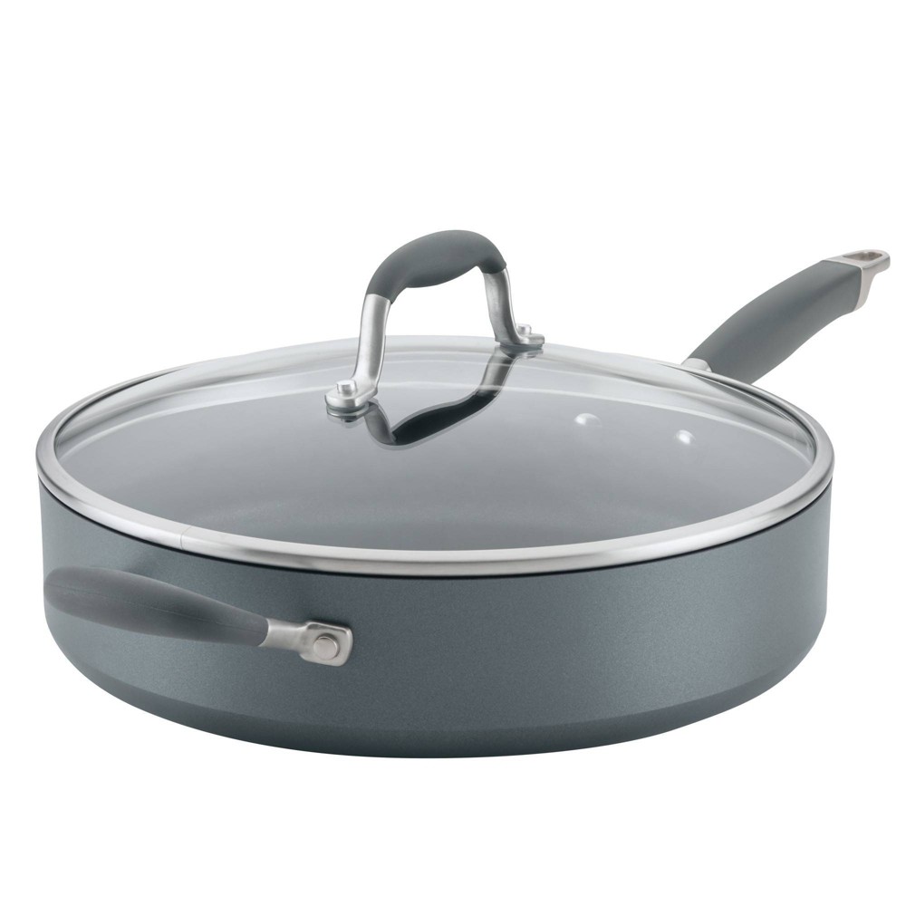 Anolon 5qt Advanced Home Hard Anodized Nonstick Saute Pan with Helper Handle and Lid Moonstone