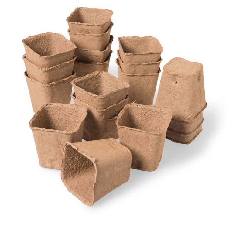 Gardener's Supply Company Biodegradable Square Pots 3-1/2” | Wood Fiber Seed Starting Pots Plant Right into Garden for Easy Outdoor Transplanting- Set, 3 of 4