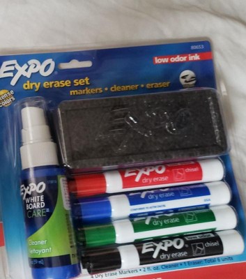 Expo Dry-Erase Set, w/4 Markers/Eraser/Spray, Fine Tip, Assorted PK  SAN80675