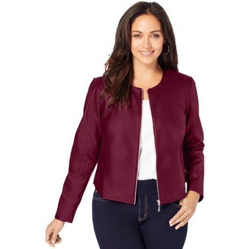 Jessica London Women's Plus Size Single-breasted Pantsuit, 16 W - Rich  Burgundy : Target