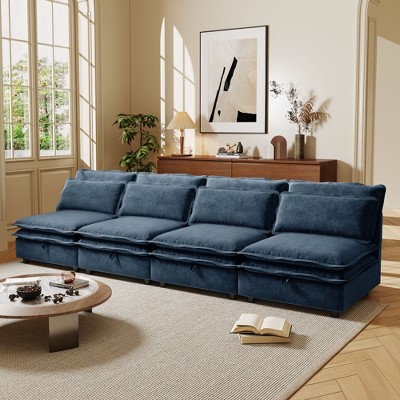 Modern Large U-Shaped Modular Sofa, Freely Combinable 6/4-Seater Sofa Couch with Double-Layer Cushion & Storage Function - ModernLuxe