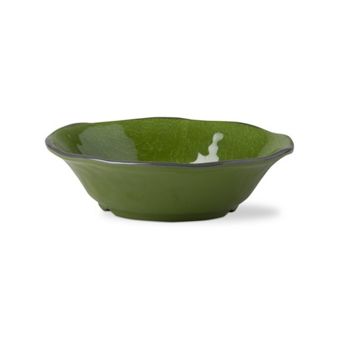 Tagltd 16 Oz. 7 In. Veranda Cracked Glazed Solid Green Wavy Edge ...