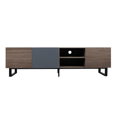 ChicFurnit TV Stands and Consoles Entertainment Center with Storage Cabinets and Open Shelf Media Console for Room, Brown, 70.86"*15.35"*19.88"
