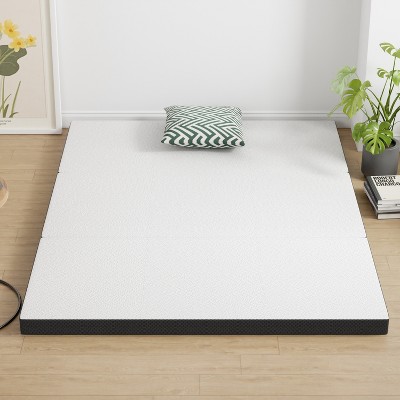 Queen Size White and Black Foldable Memory Foam Mattress