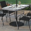 Emma and Oliver Patio Table with Tempered Glass Top with Umbrella Hole and Steel Frame - 2 of 4