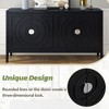 PAGED Retro 4-Door Buffet Cabinet with Circular Groove Design, Kitchen Storage Cabinet, Pantry Cabinet with Adjustable Shelves, Sideboard Cabinet - 4 of 4