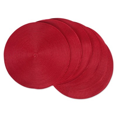 DII Tango Red Woven Round Placemat Set/6