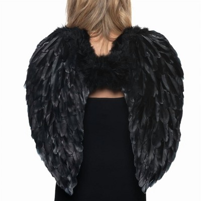 Underwraps Black Fluffy Feather Angel Adult Costume Wings