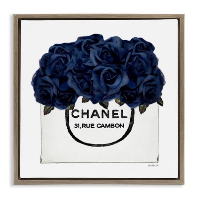 Stupell Industries Trendy Chic Navy Blue Roses, 18" x 18"
