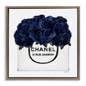 Stupell Industries Trendy Chic Navy Blue Roses, 18" x 18" - 1 of 4