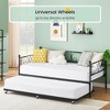 Homhougo Twin Daybed with Trundle Metal Guest Sofa Bed Frame , Heavy Duty Metal Slats Black - 4 of 4