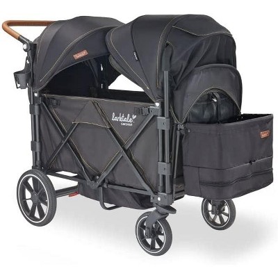 geloof Naar de waarheid Luchten Larktale Caravan - 200 Lbs. Capacity, Double Seater Collapsible Wagon,  All-terrain Stroller Wagon For Kids And Babies - 2023 Version - Byron Black  : Target