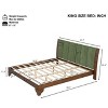 King/Queen Bed Frame with Headboard, Mid Century Modern Platform Bed, Premium Pine Wood Bed Frame - ModernLuxe - 3 of 4