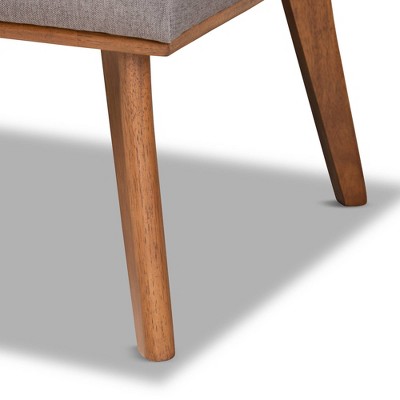 Odessa Mid-Century Modern Walnut Brown and Gray 3-Piece Dining Nook Set