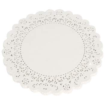 School Smart Paper Die Cut Round Lace Doilies, 8 Inches, White, Pack of 100