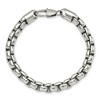 Black Bow Jewelry Men's 8.25mm Stainless Steel Rounded Box Chain Bracelet, 9 Inch - 3 of 4