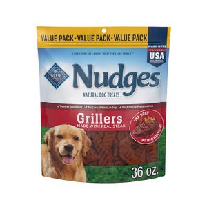Blue Buffalo Nudges Grillers Natural Dog Treats with Beef Steak - 1 of 4