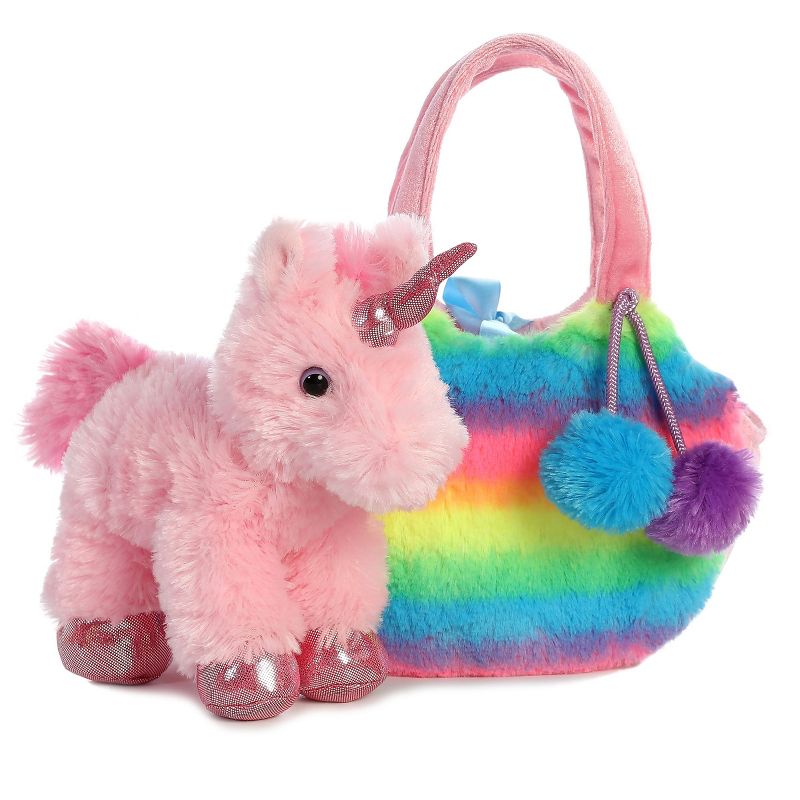 Aurora Fancy Pals 7" Rainbow Unicorn Pet Carrier Multicoloreded Stuffed Animal, 3 of 4
