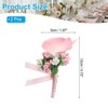 Unique Bargains Calla Lily Boutonnieres Silk Ribbon Artificial Flowers with Pins 2 Pcs - 2 of 4